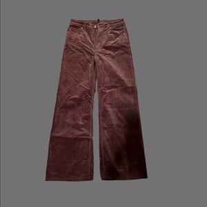 Brown Corduroy Wide Leg Pants